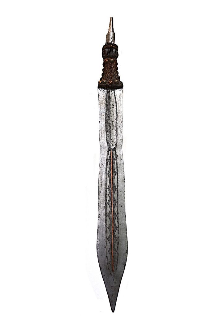 Épée courte Tchokwé, Lunda, Eki, Songyé, Nsapo. Ex Zaïre, République Démocratique Du Congo.