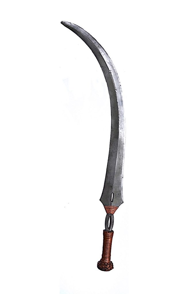 Ngondi, épée courbe des Yakoma, Sango. Peuple Bantou, République Centrafricaine.