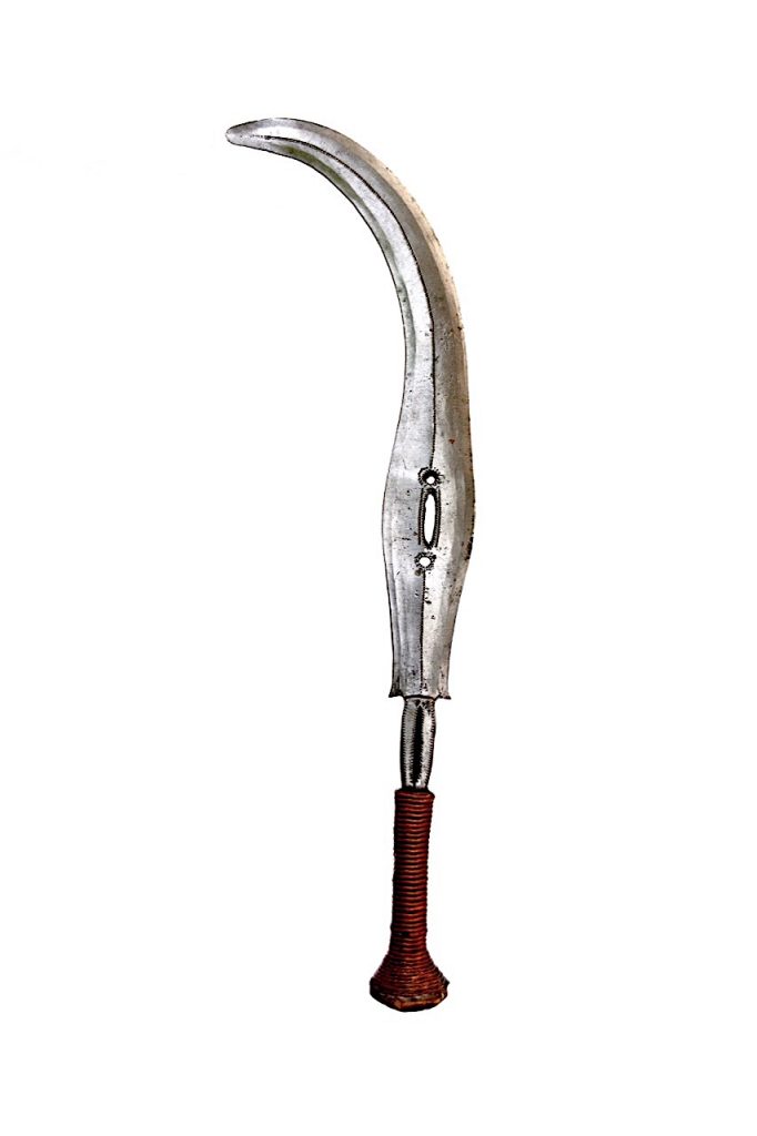 Épée courbe Yakoma Sango du peuple Ngbandi, République Démocratique du Congo et Centrafricaine.