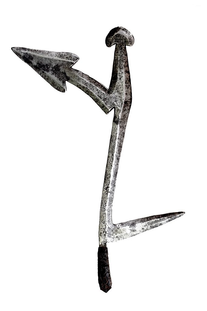Couteau de jet du peuple Banda,ethnie Vidri.République Centrafricaine et Démocratique du Congo.