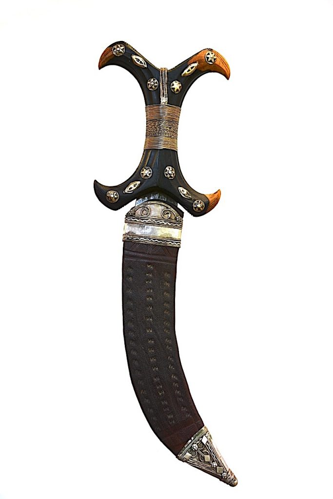 Couteau courbe Bedja, Hadendoha, Haute Égypte, Soudan, Éthiopie, Érythrée.