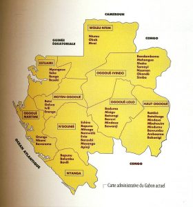 Carte Gabon actuel.