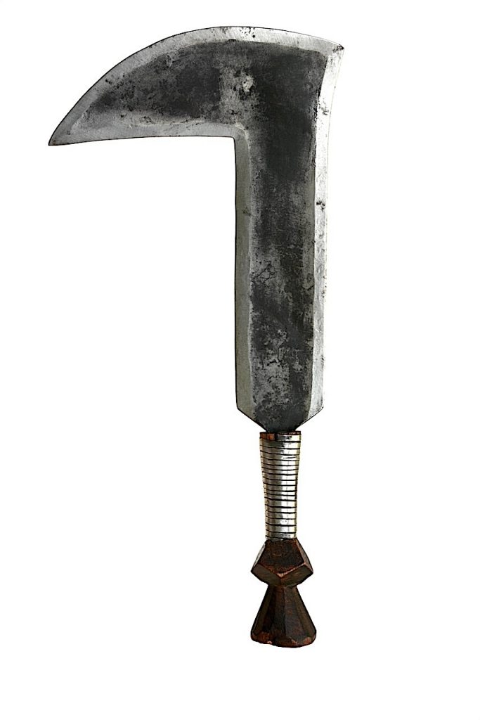 Couteau courbe de l'ethnie Lése, de la République Démocratique du Congo.