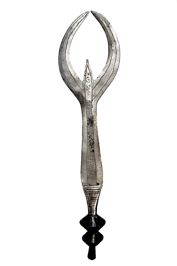 Couteau d'exécution double Ngombé, République Démocratique du Congo.