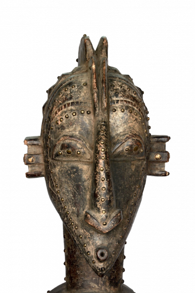 Masque d'épaules en bois | Baga, Guinée | Détail de la tête
